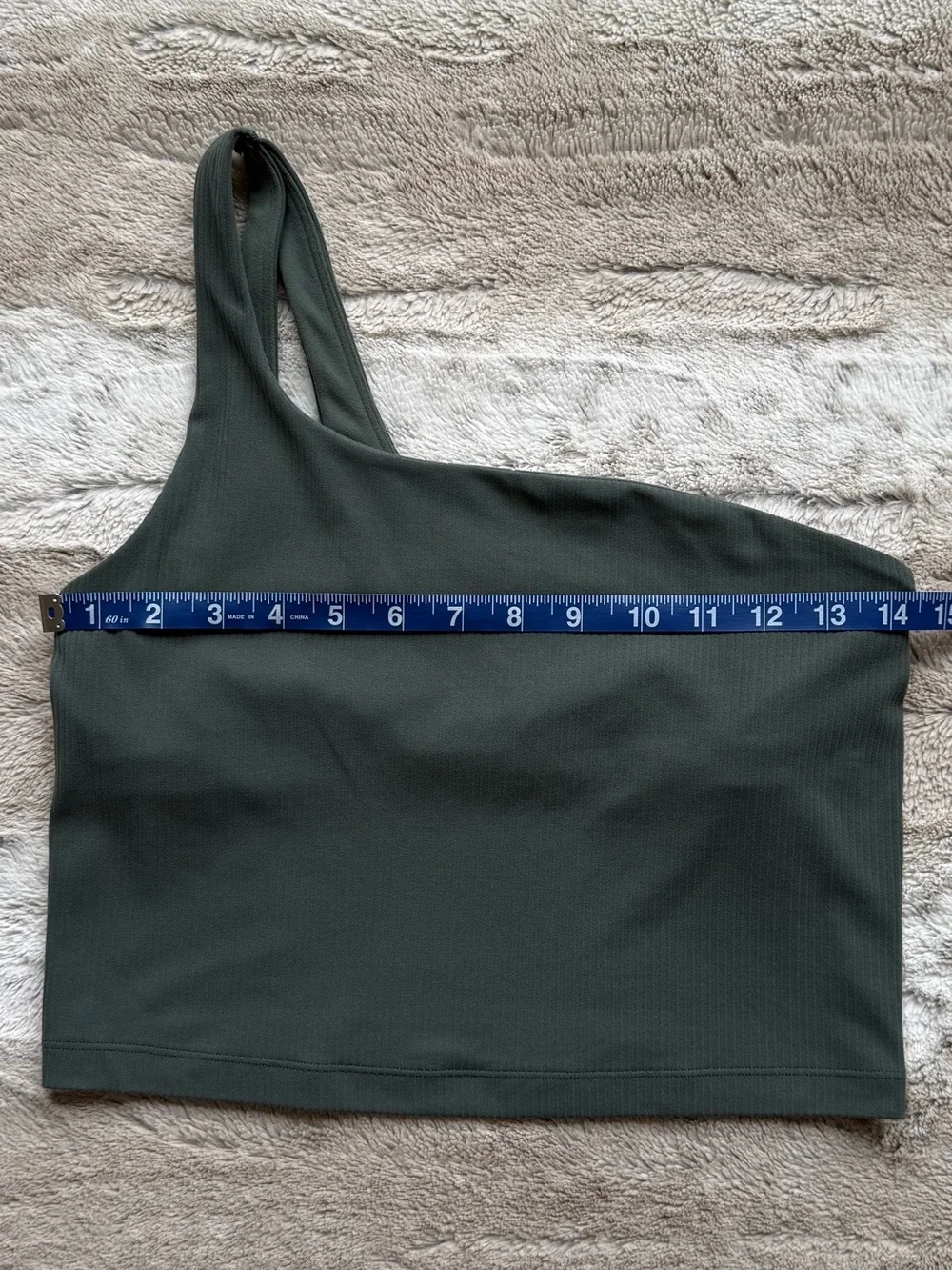 Lululemon Ribbed Nulu Asymmetrical Yoga Tank Top in Dark Forest Size 8
